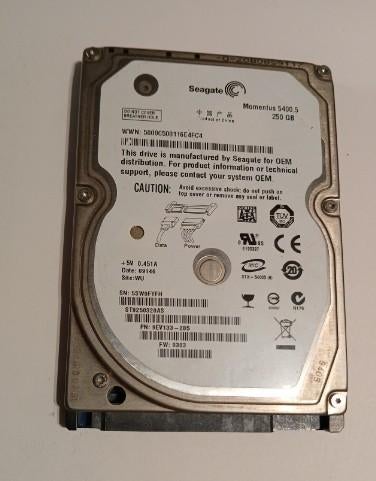 2.5 HDD...seagate...250GB, Ophalen, Intern, Zo goed als nieuw, Seagate