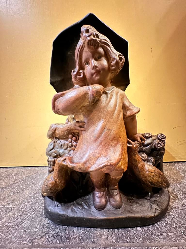 Beeld meisje met zwanen, Antiek en Kunst, Ophalen of Verzenden