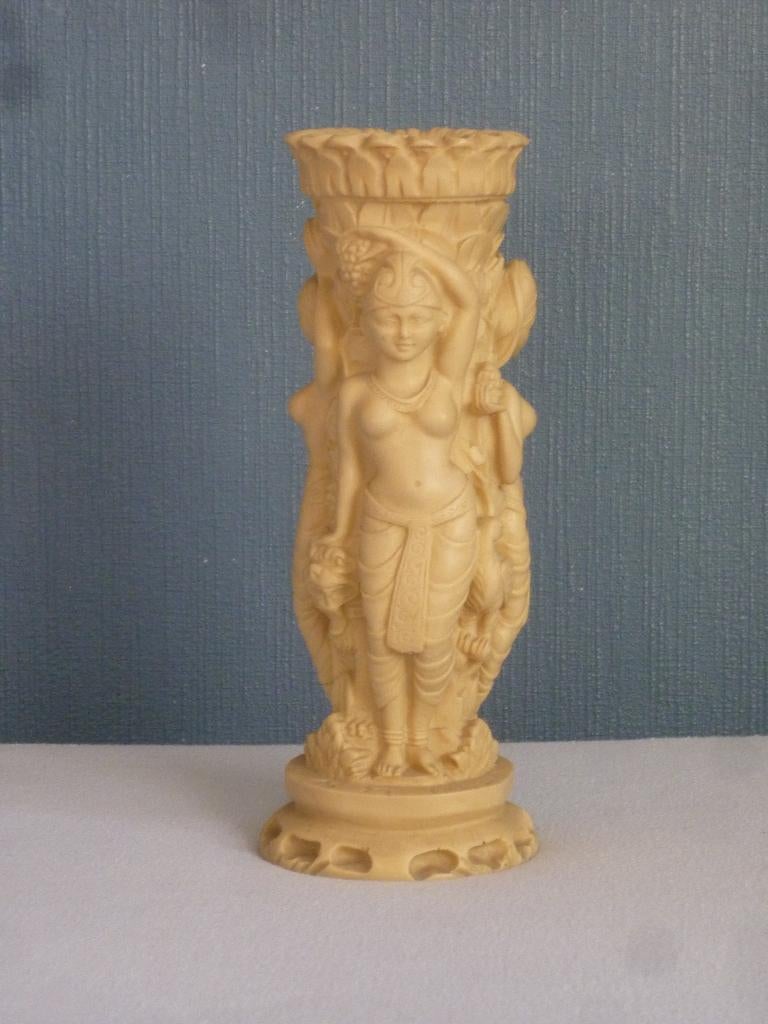 Antieke Kolom Griekse Beeldjes Kaarsenhouder Venus, Huis en Inrichting, Overige materialen, Beige, Ophalen of Verzenden, Zo goed als nieuw