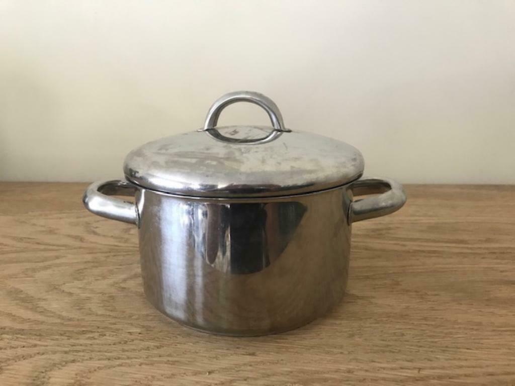 Inox kookpot - 17x10cm (zn2886), Ophalen of Verzenden, Gebruikt, Inox, Pot, Bus of Blik