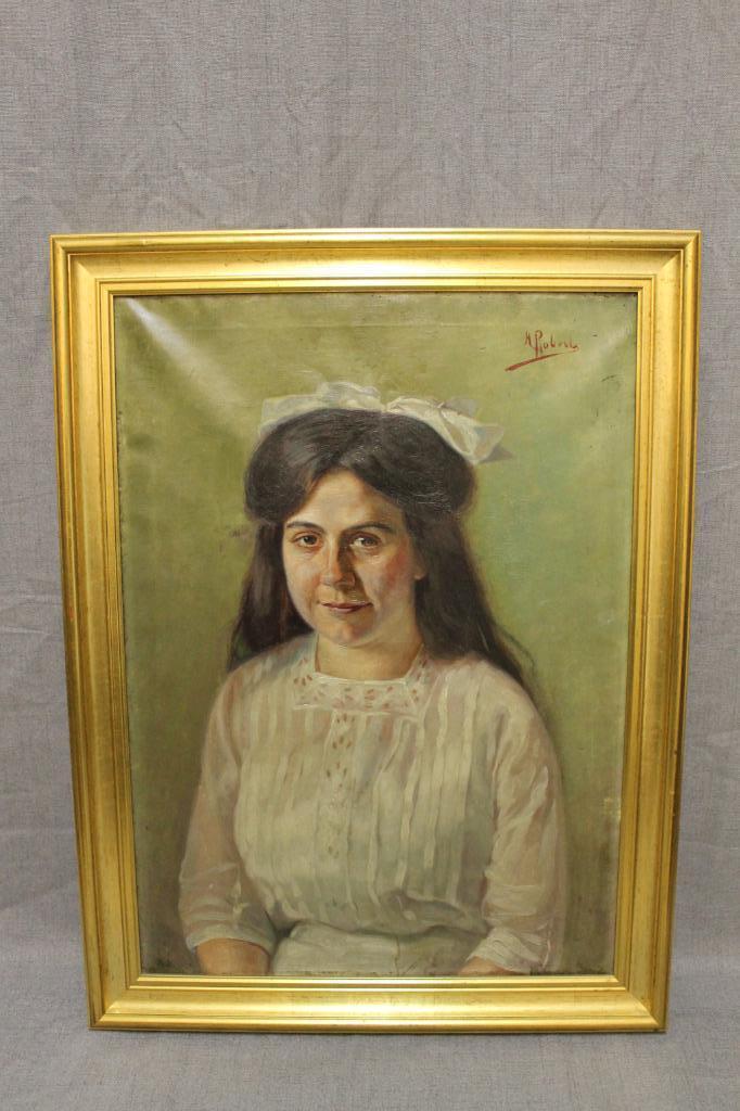 HST signée - portrait de femme, Antiquités & Art, Enlèvement ou Envoi