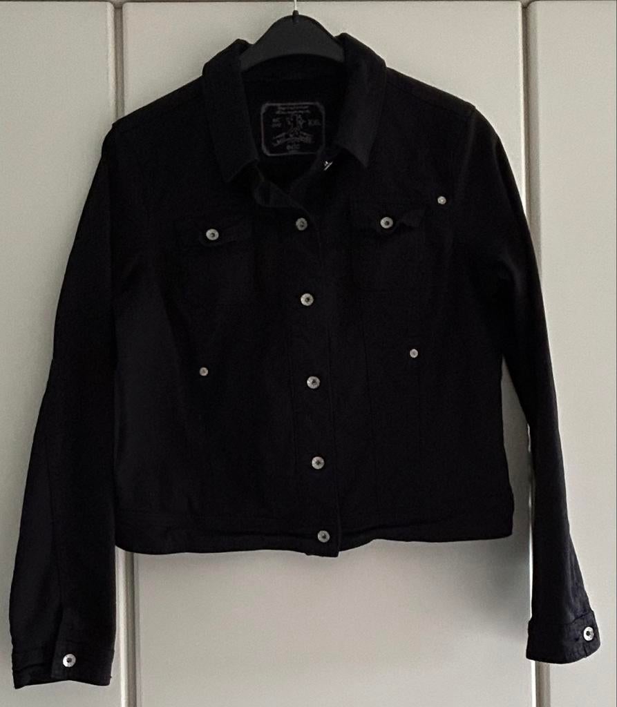 Zwart jeans jasje, EDC, xxl, Taille 42/44 (L), Comme neuf, Enlèvement, Noir