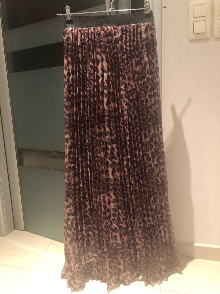 Nieuwe lange rok maat TU, bruin met zwart, Enlèvement ou Envoi, Neuf, Noir, Sous le genou