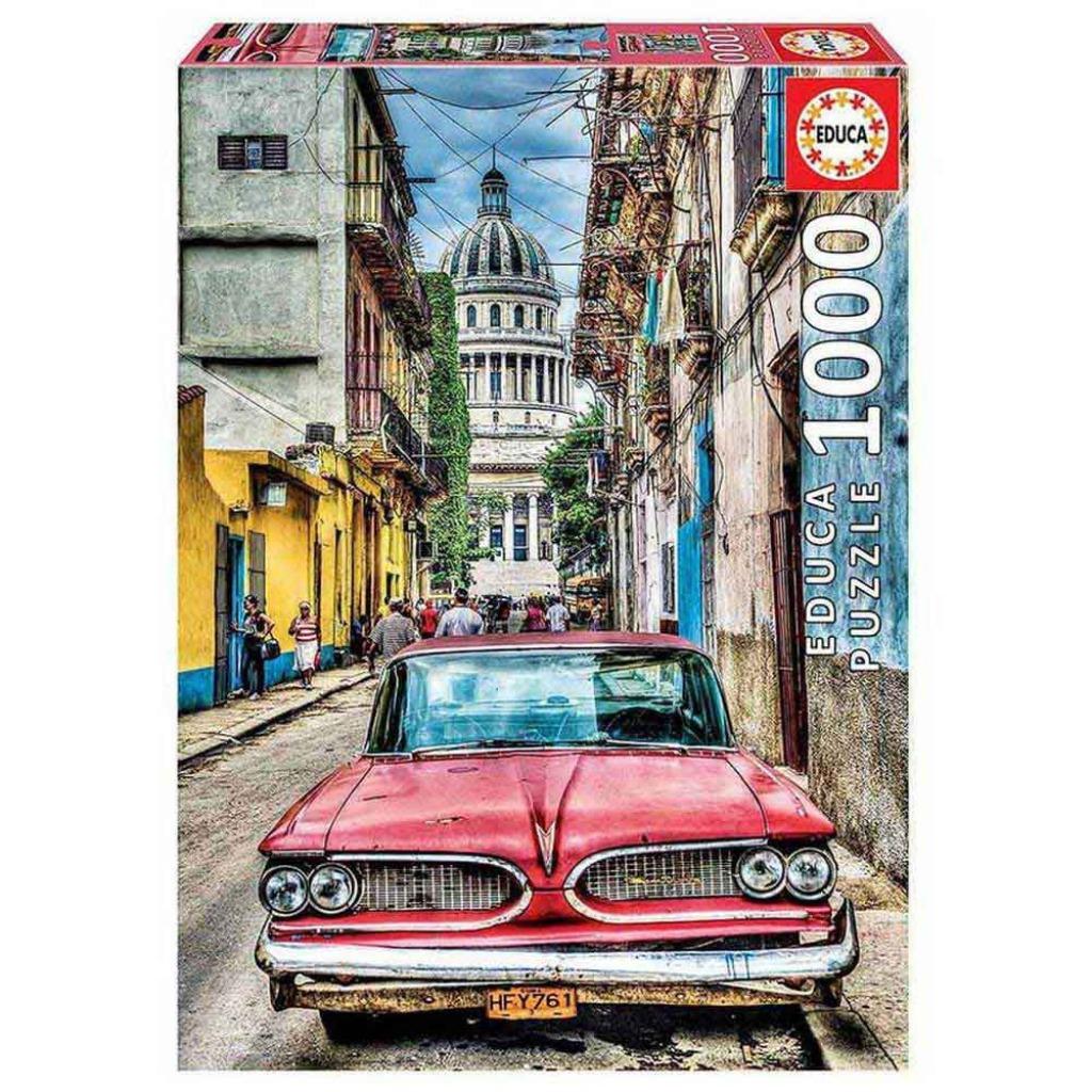 Puzzel met oldtimer in Havana 1000 st., Ophalen of Verzenden, 500 t/m 1500 stukjes, Zo goed als nieuw, Legpuzzel