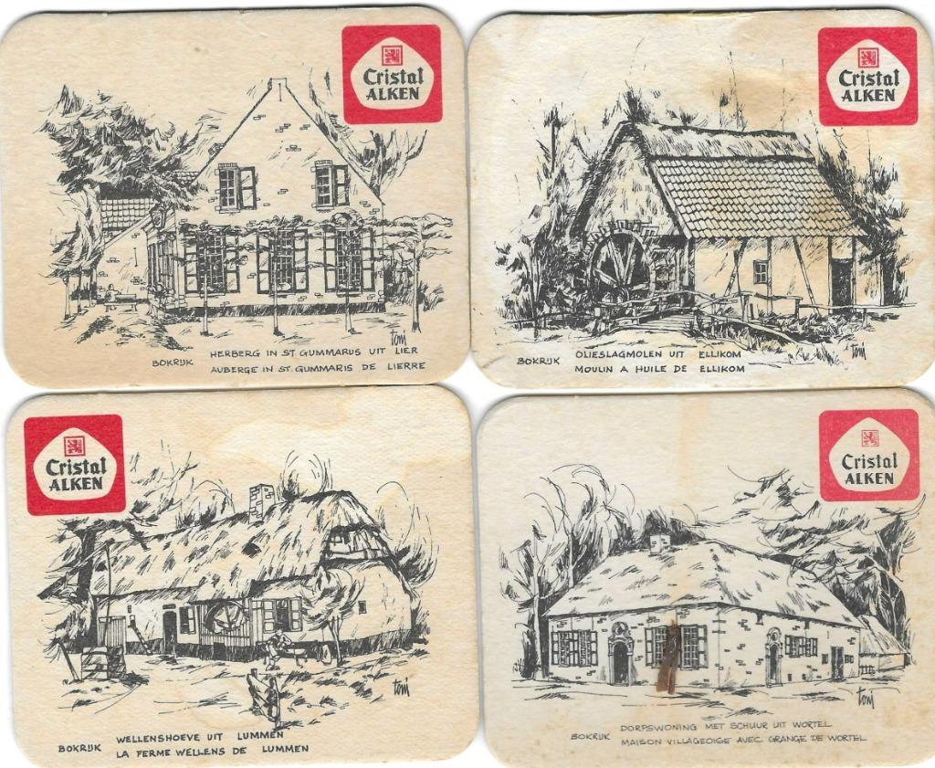 bierviltjes 4st Cristal Alken Bokrijk, Verzamelen, Verzenden
