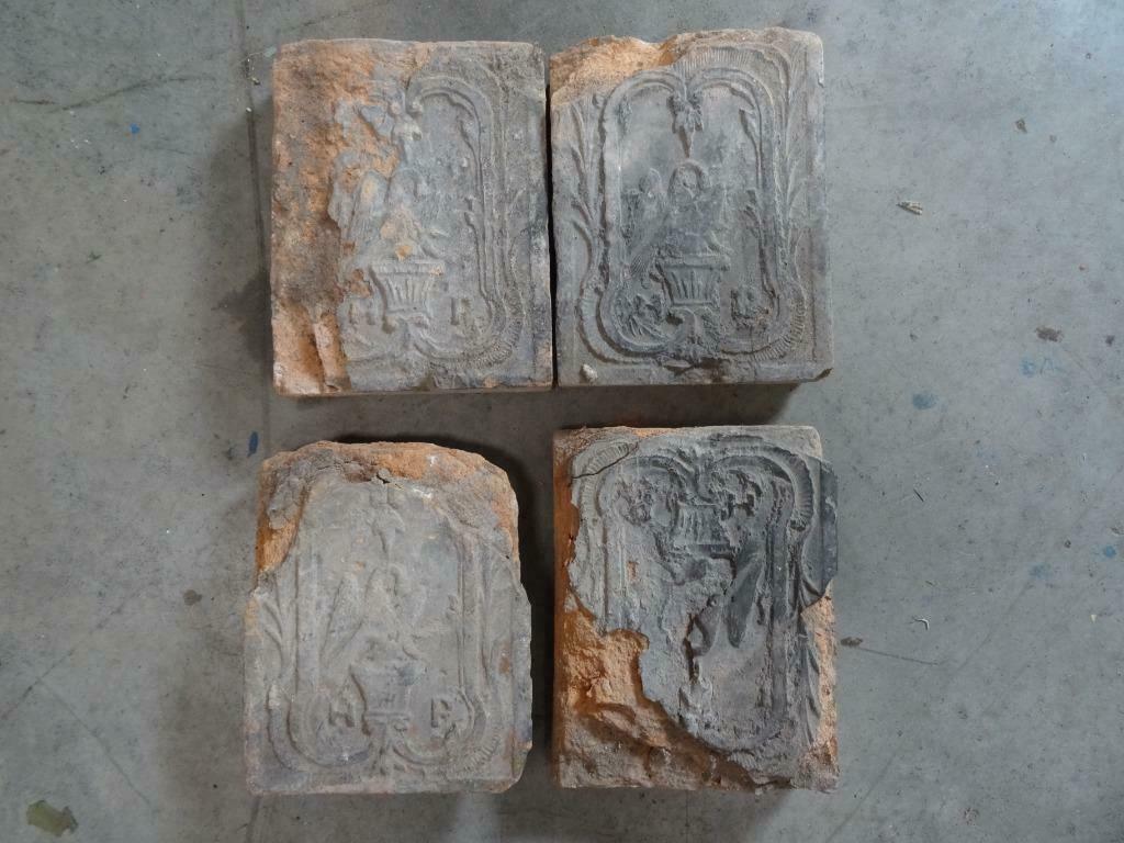 4 ANCIENNES BRIQUES HOLLANDAISES TERRE CUITE +/- 1750, Enlèvement