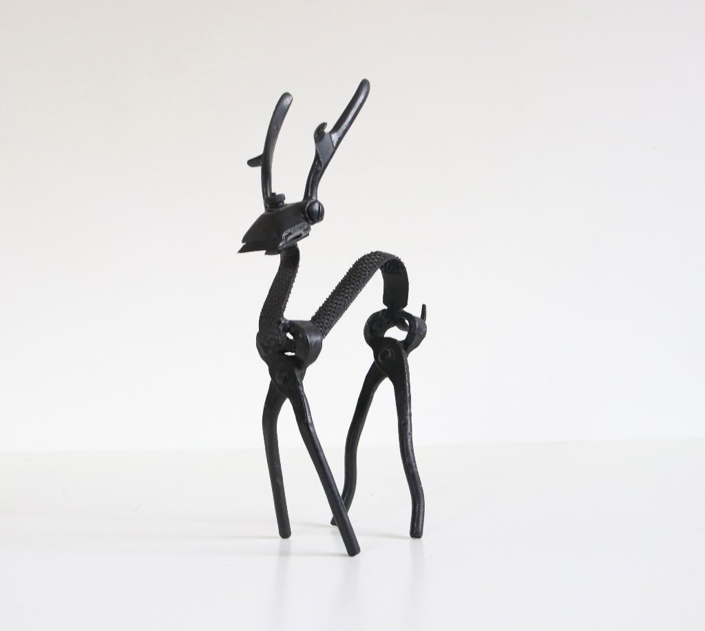 Artisan Vintage Metal Artwork Deer Sculpture Steampunk, Ophalen of Verzenden