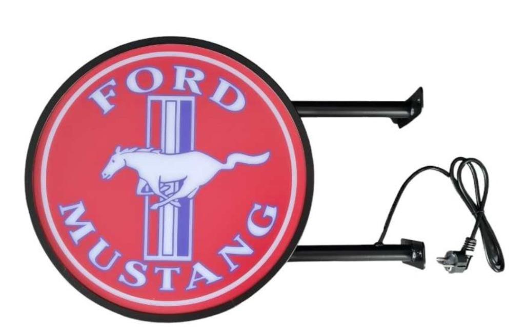 Ford Mustang reclame decoratie verlichting wand lamp kado, Verzamelen, Ophalen of Verzenden, Nieuw, Lichtbak of (neon) lamp