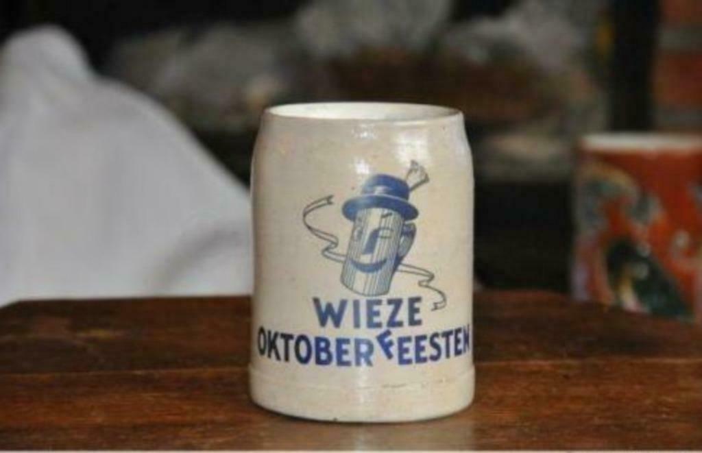 chope wieze oktober feesten 1/2l en grès, Enlèvement ou Envoi, Utilisé, Chope(s), Autres marques