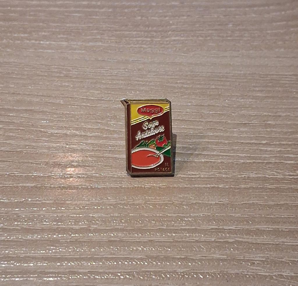 PIN - MAGGI - SOUPE ANDALOUSE, Verzamelen, Verzenden, Gebruikt, Merk, Speldje of Pin