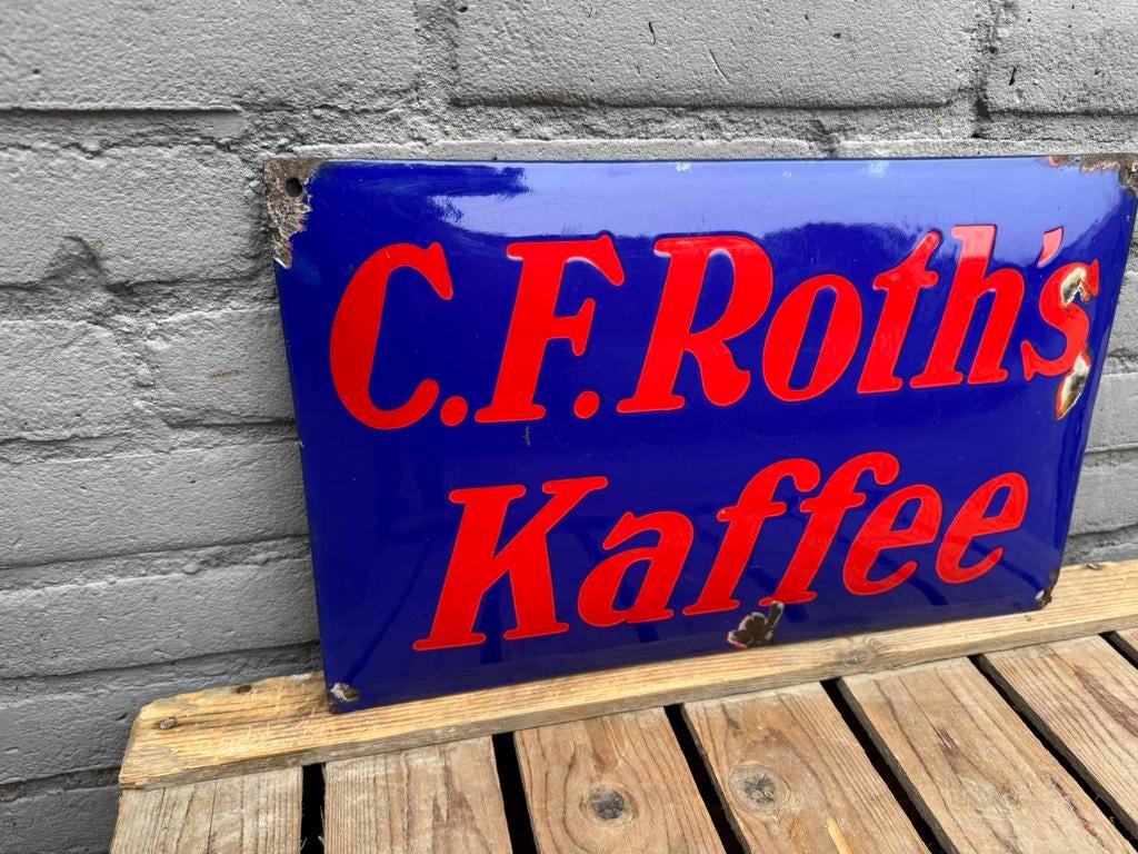 Kaffee koffie emaille relame bord, Ophalen of Verzenden