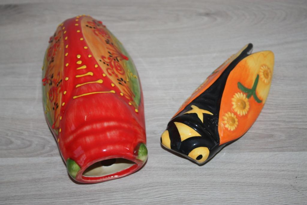 2 Cicaden , tuindecoratie , muurdecoratie , 19 en 15 cm, Tuin en Terras, Tuinwanddecoratie, Zo goed als nieuw, Ophalen of Verzenden