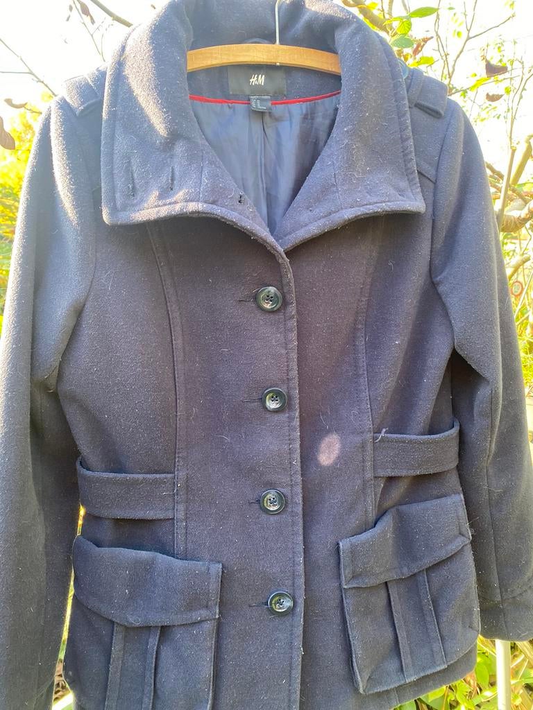 Donkerblauwe jas, maat 40, Kleding | Dames, Ophalen, Zo goed als nieuw, Maat 38/40 (M)
