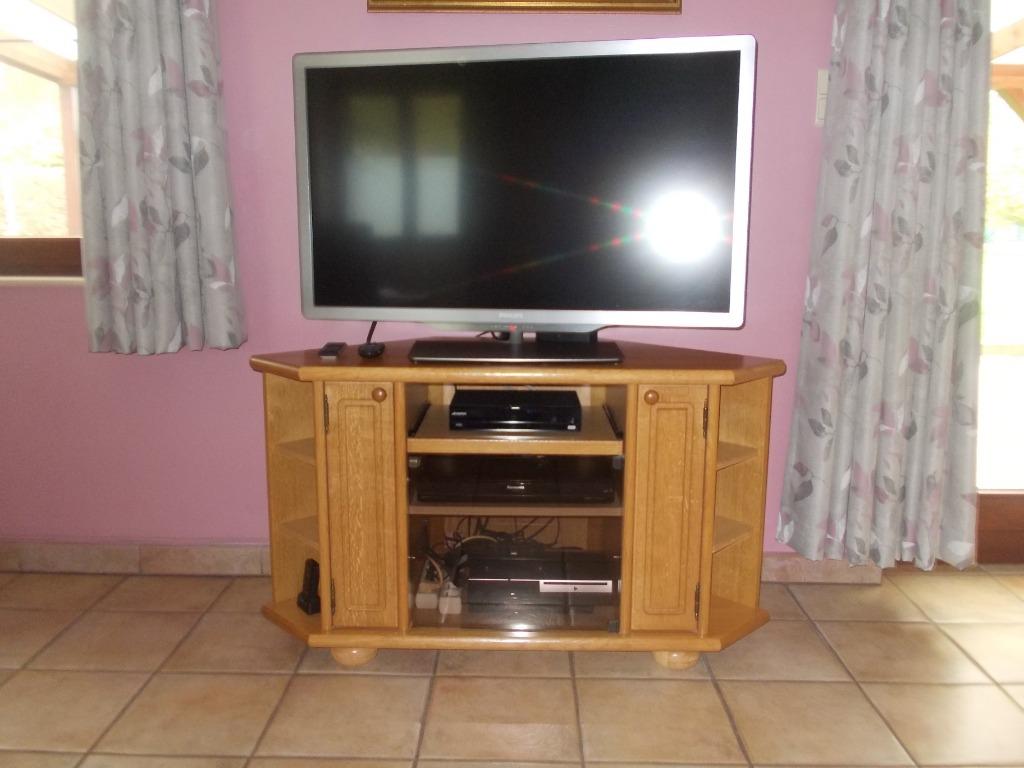 Meuble TV en chène massif., Enlèvement, Comme neuf, Chêne