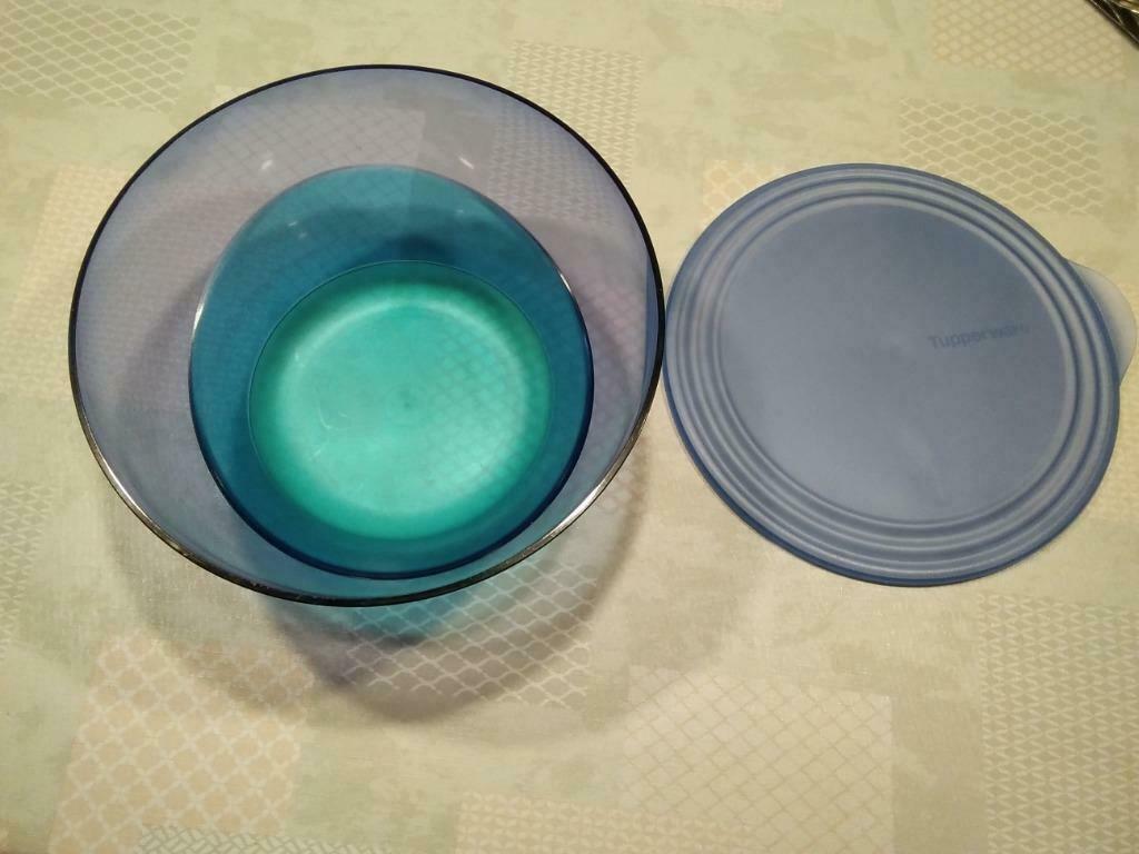 Saladekom Tupperware, Ophalen, Gebruikt, Blauw, Bak of Kom