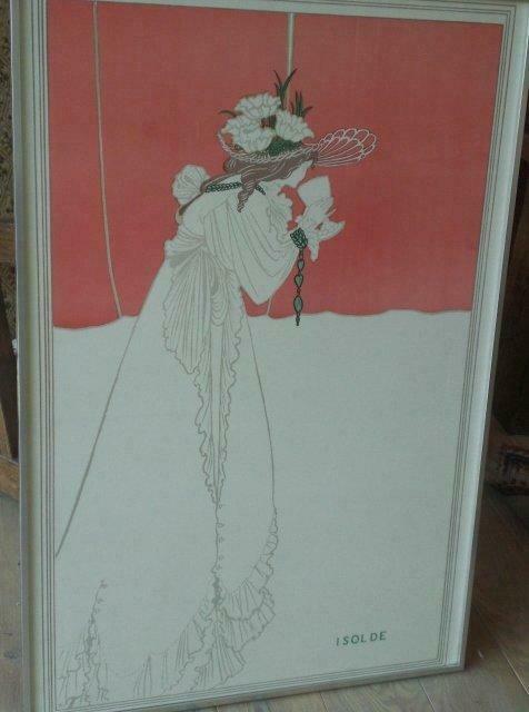 Gd Cadre  art deco A. Breardsley: 'Isolde" 1893– TB Etat, Enlèvement, Neuf