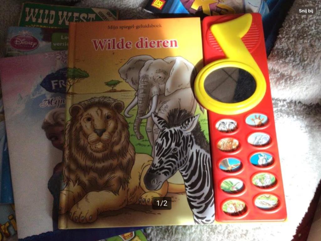 Dieren spiegelboek met geluiden, Ophalen of Verzenden, Zo goed als nieuw, Met licht