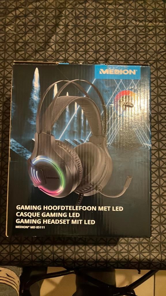 Gaming hoofdtelefoon met led Medion, Computers en Software, Headsets, Ophalen, Nieuw, Over-ear, Gaming headset