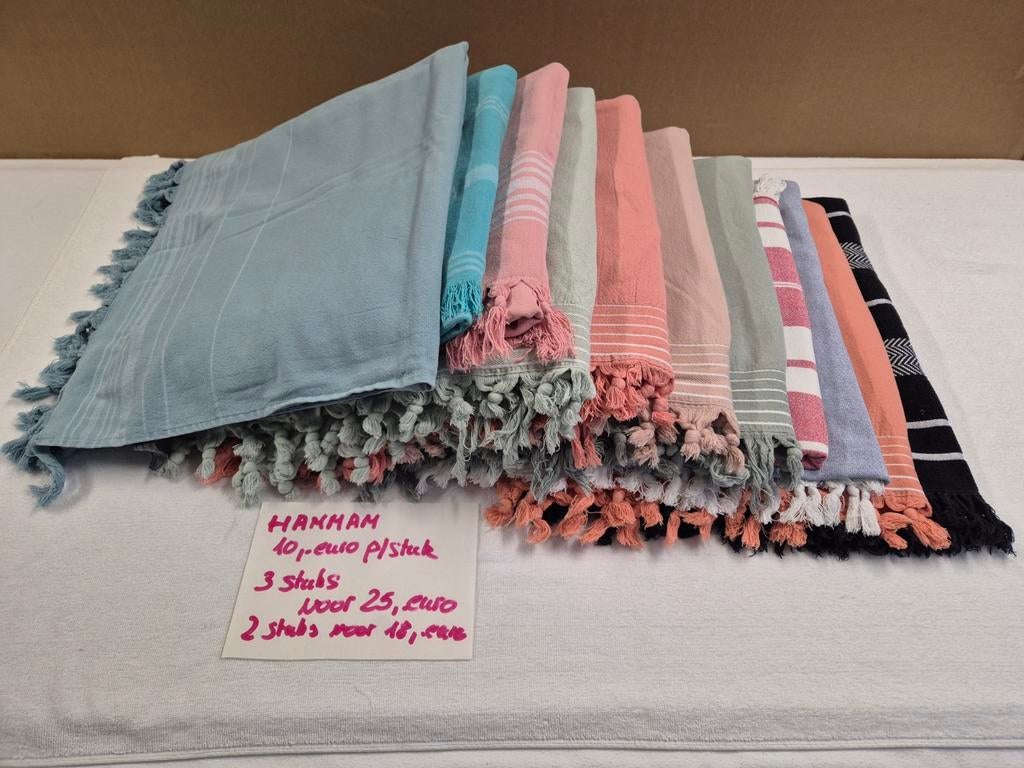 Hammamdoeken. 10 € per stuk./ 2 stuks voor 18€/ 3 stuks:25€., Enlèvement