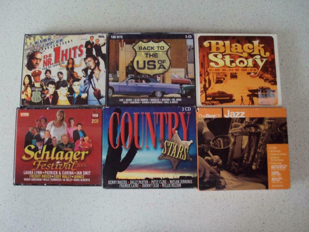 Lot 48 met 6 CD' BOXEN van De nummer 1 Hits, Back to the USA, Enlèvement ou Envoi, Autres genres