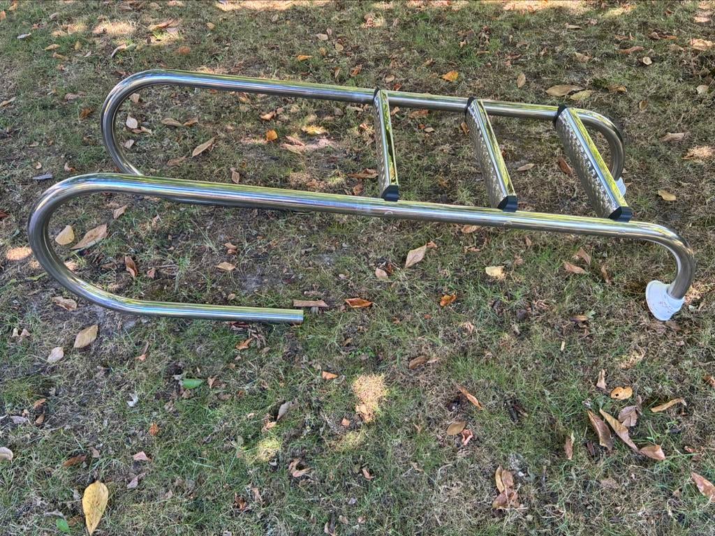 Zwembad trapladder ubbink inox 3 treden, Tuin en Terras, Ophalen, Gebruikt