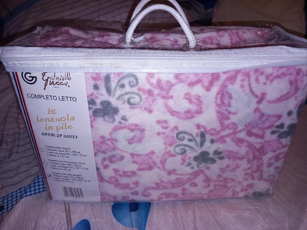 Draps en pilou lit 2 personnes, Neuf, Rose, Enlèvement, Autres types