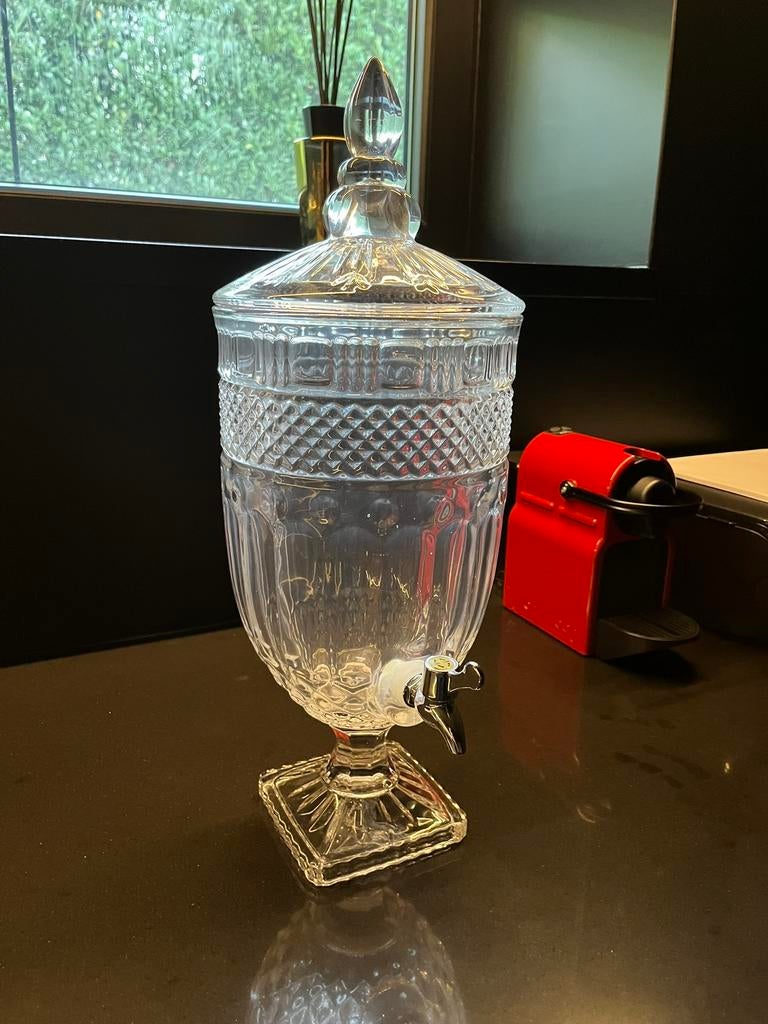 Glazen drankdispenser met kraantje, Maison & Meubles, Cuisine | Vaisselle, Comme neuf, Enlèvement
