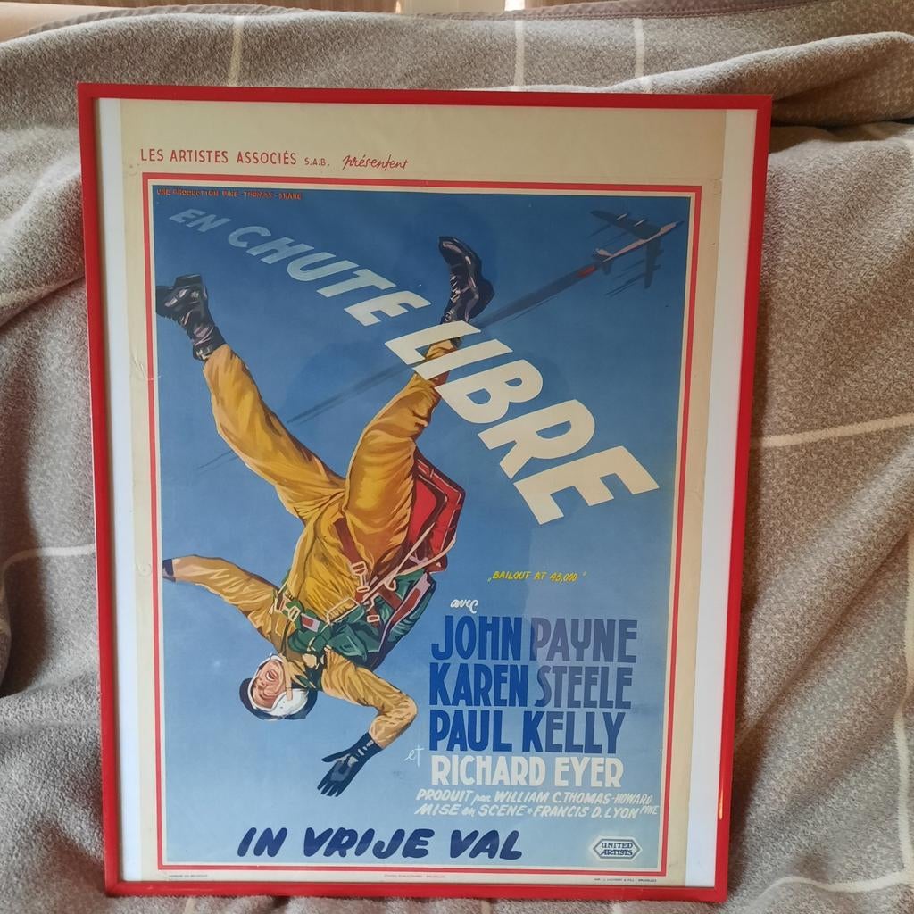 Cinemaposter uit 1957 met John Payne , Karen Steele , enz..., Verzamelen, Ophalen of Verzenden, Zo goed als nieuw, Poster