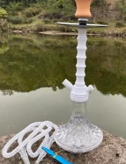 Belle pipe à eau Shisha/acrylique avec tuyau unique (47 cm), Enlèvement ou Envoi, Neuf, Narguilé