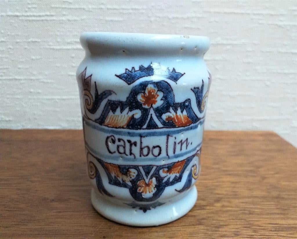 Pot d'apothicaire en faïence polychrome  - France, fin 19e., Enlèvement ou Envoi