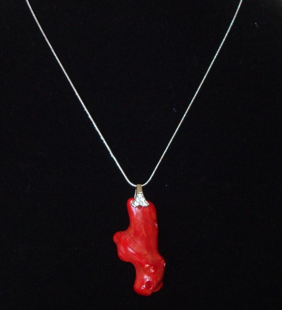 Ketting met grote hanger van koraaltak, Bijoux, Sacs & Beauté, Colliers, Pierre ou Minéral, Avec pendentif, Envoi, Neuf