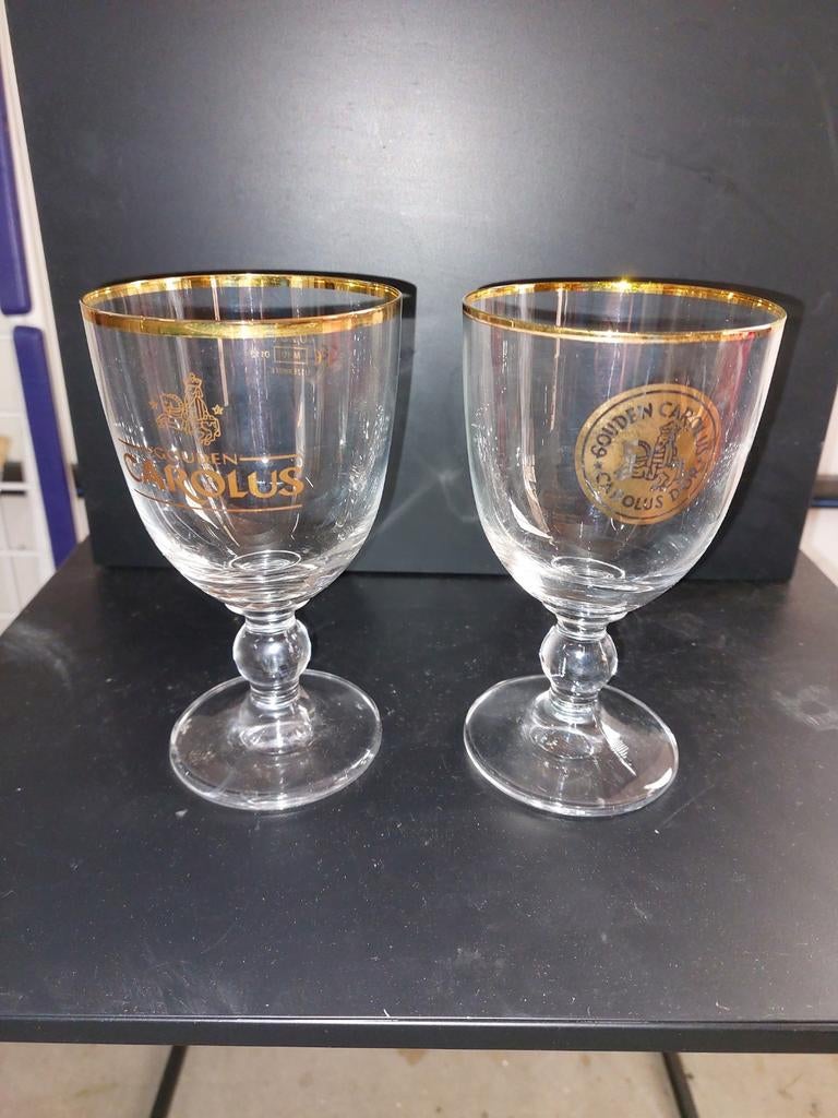 Gouden Carolus bierglazen, Ophalen of Verzenden, Zo goed als nieuw, Bierglas