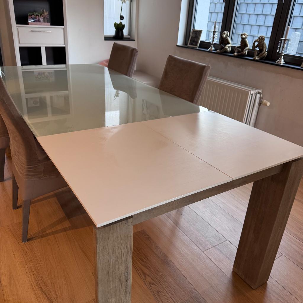 Tafel, Huis en Inrichting, Ophalen, Overige materialen, Gebruikt, 200 cm of meer