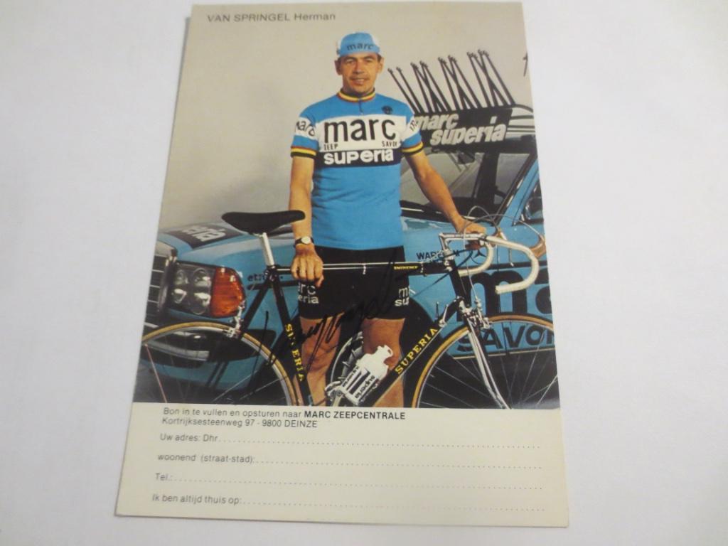wielerkaart 1979 team marc  herman van springel signe, Collections, Envoi, Utilisé