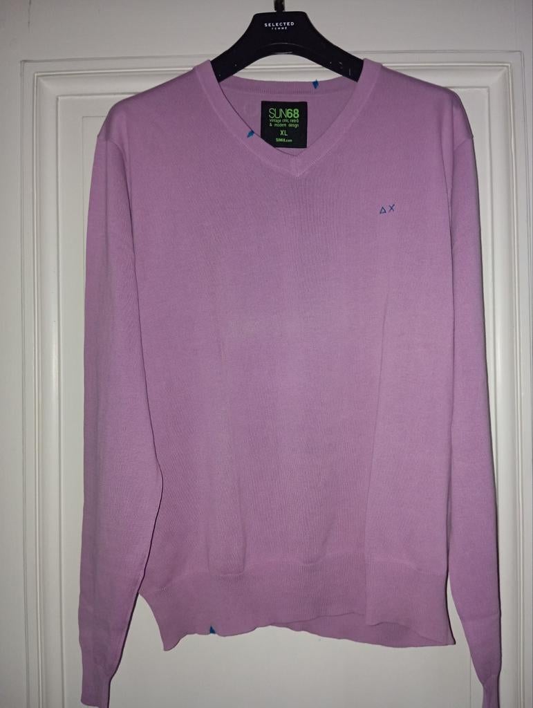 SUN68 vintage chic, rétro, col en V rose, taille : XL, Enlèvement ou Envoi
