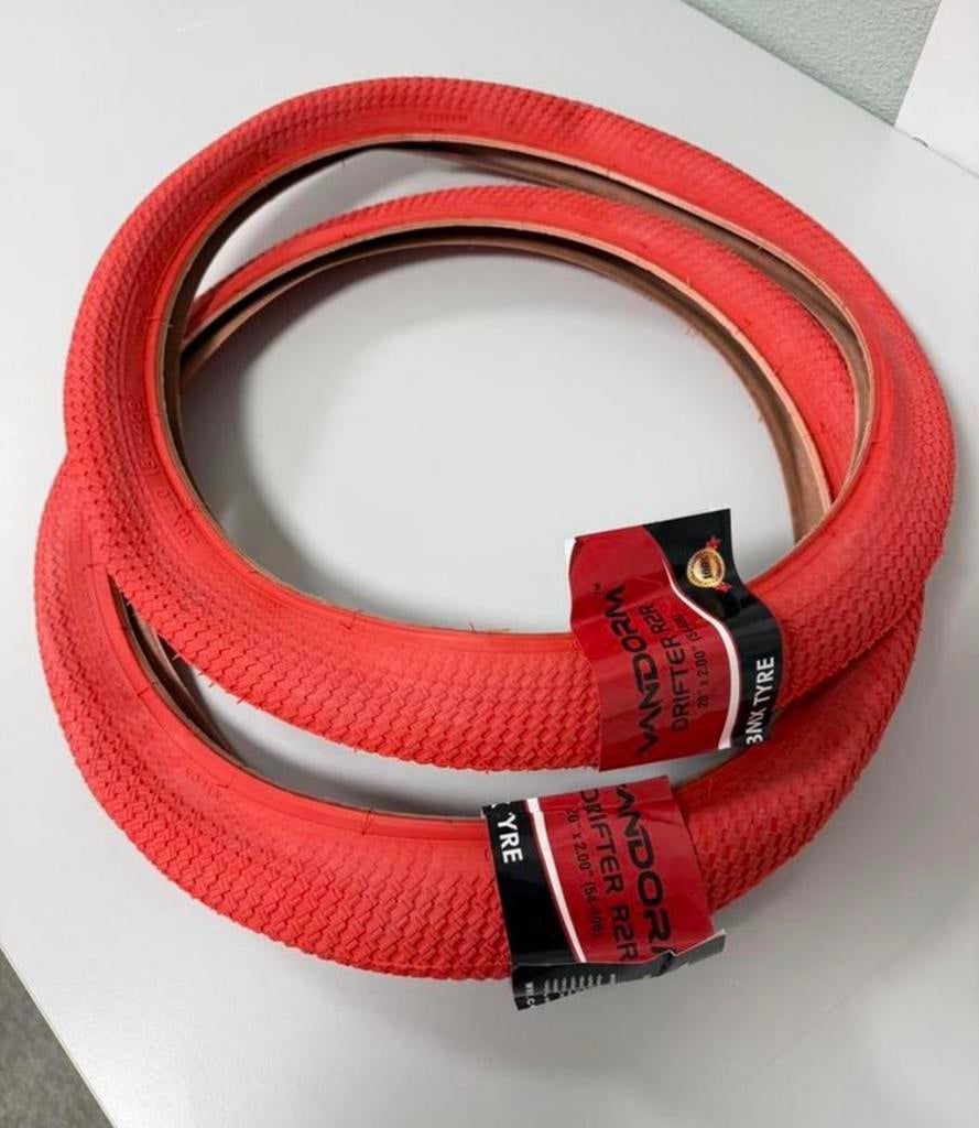 2X Rode band Vandorm DRIFTER R2R 20" x 2.00" BMX banden rood, Fietsen en Brommers, Ophalen of Verzenden, Nieuw, Band