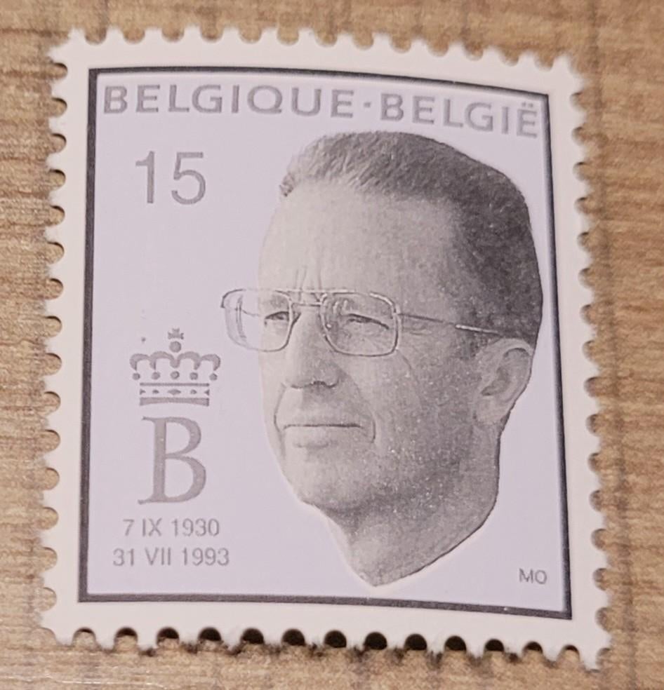 Oude postzegel: Koning Boudewijn - rouwzegel, Koninklijk huis, Frankeerzegel, Ophalen of Verzenden, Zonder stempel