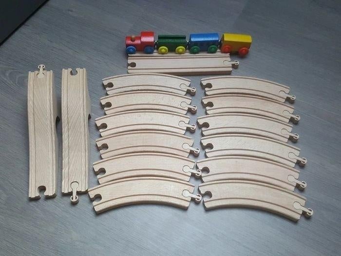 Circuit train en bois 20 pièces, Enfants & Bébés, Jouets | Circuits, Enlèvement ou Envoi, Comme neuf, Circuit, Manuelle
