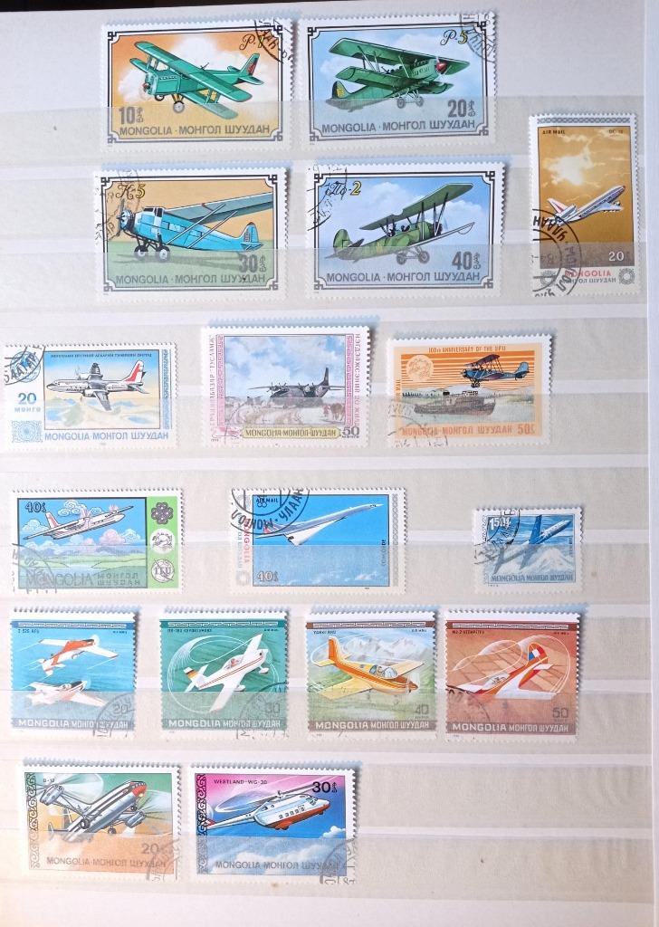 Mongolie — avions — 21 timbres oblitérés, Envoi, Affranchi, Avions