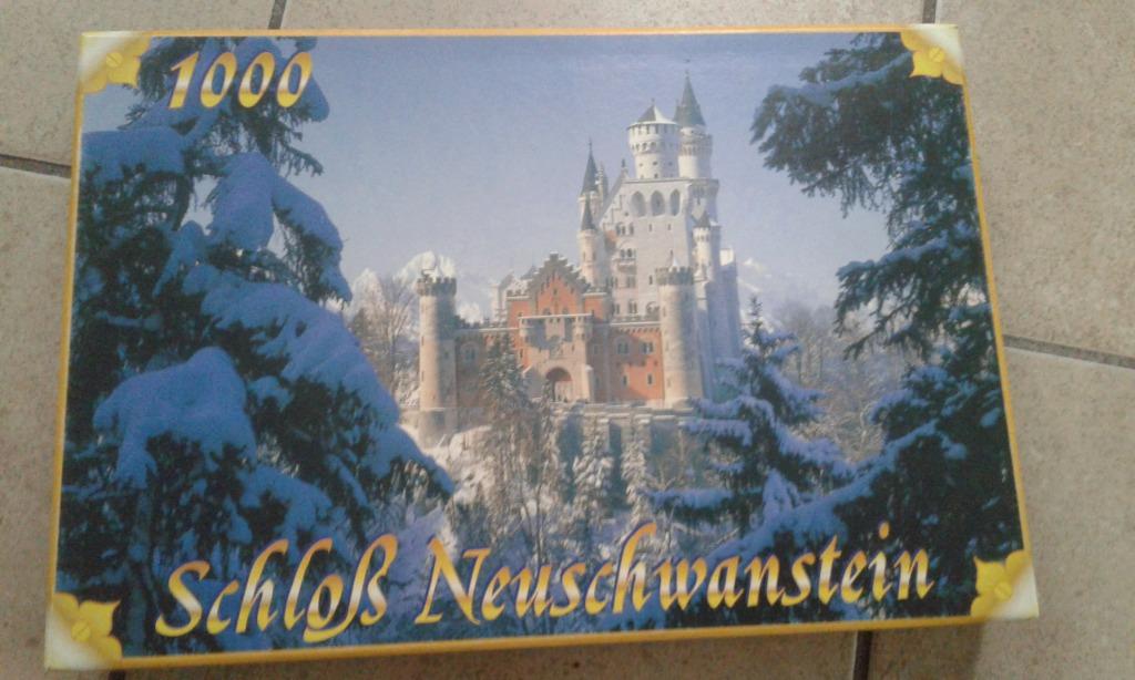 Puzzle serrure Neuschwanstein 48,5 x 68,5 cm 1000 pieces, Enlèvement ou Envoi, 500 à 1500 pièces, Comme neuf, Puzzle