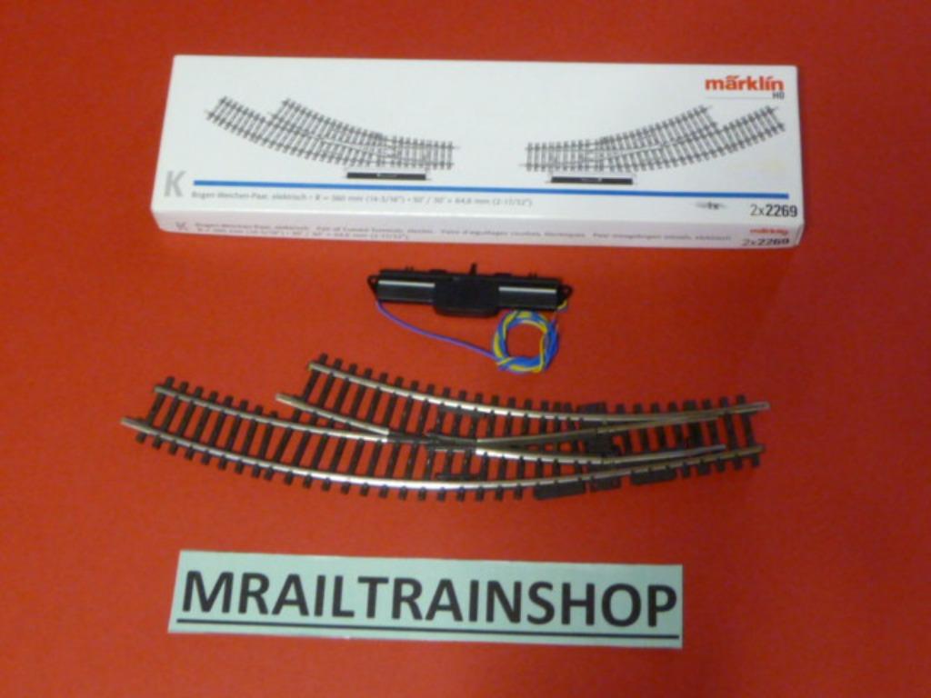 2269 MARKLIN HO-1x Electromagnetische gebogen wissel bocht 3, Wisselstroom, Analoog, Nieuw, Rails