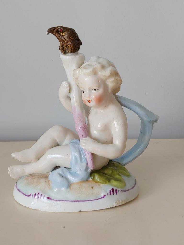 Lampe à huile Chérubin 1830 en porcelaine allemande antique, Antiquités & Art, Antiquités | Porcelaine, Enlèvement ou Envoi