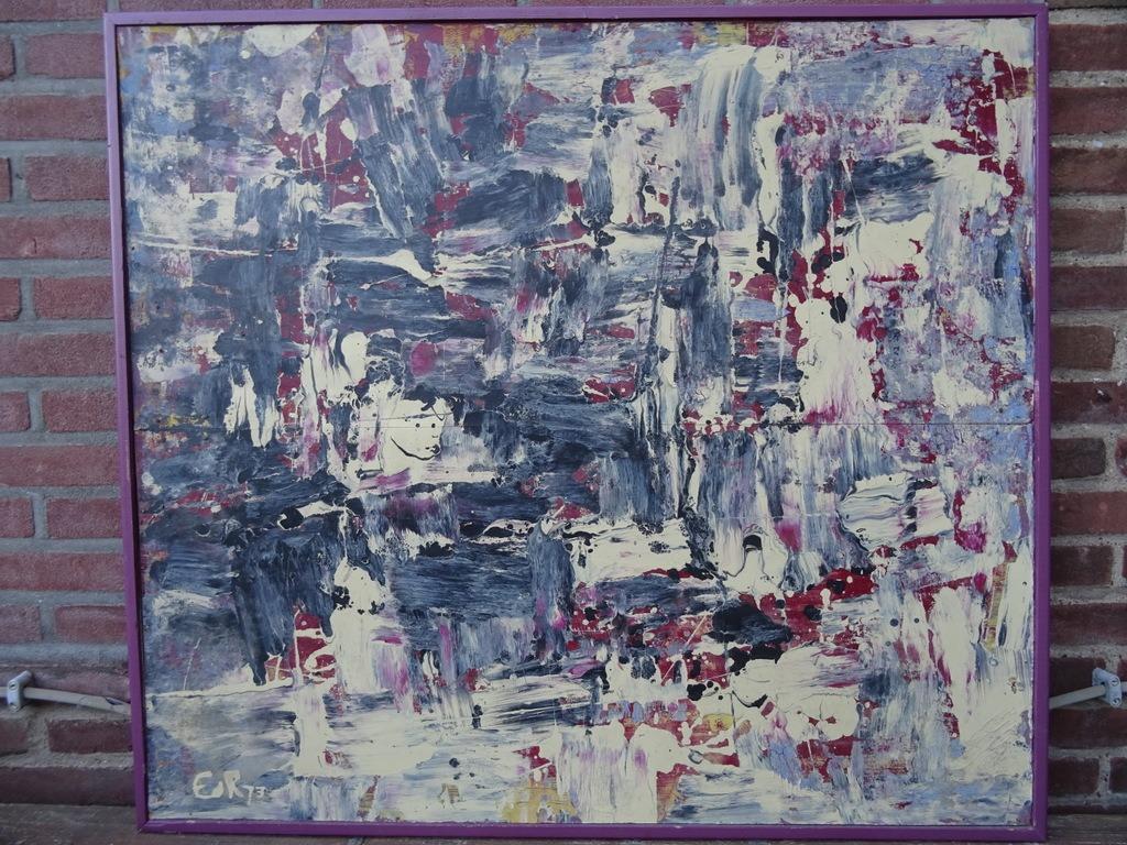 Surrealisme abstract schilderij ER 73 Afhalen 149 euro 95x84, Ophalen of Verzenden