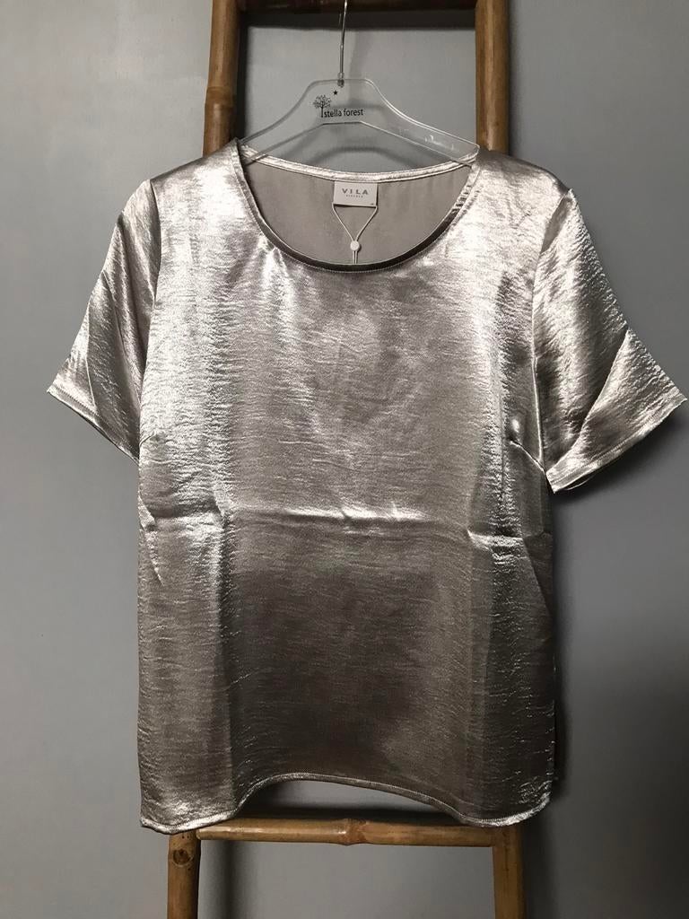 Nieuwe zilveren Vila blouse, maat M, Kleding | Dames, Vila, Nieuw, Maat 38/40 (M), Grijs