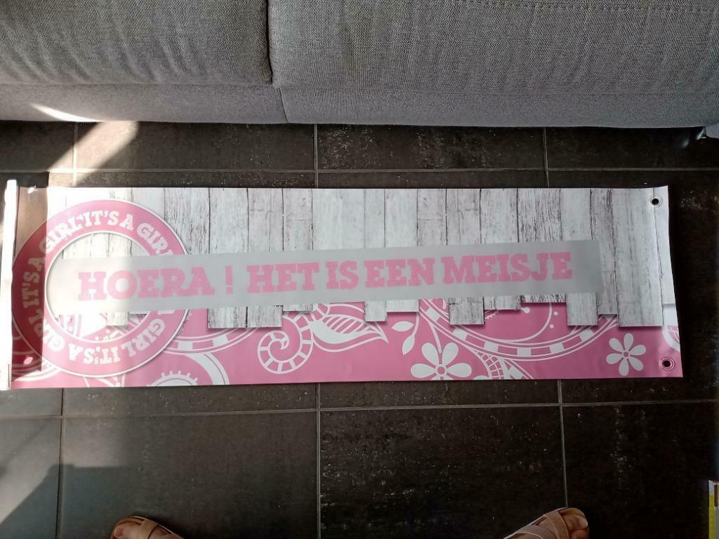 Spandoek: 'hoera het is een meisje', Ophalen, Zo goed als nieuw
