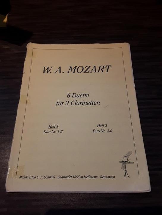 Mozart: 3 duo's voor 2 klarinetten, Muziek en Instrumenten, Bladmuziek, Gebruikt, Klassiek, Ophalen of Verzenden, Klarinet