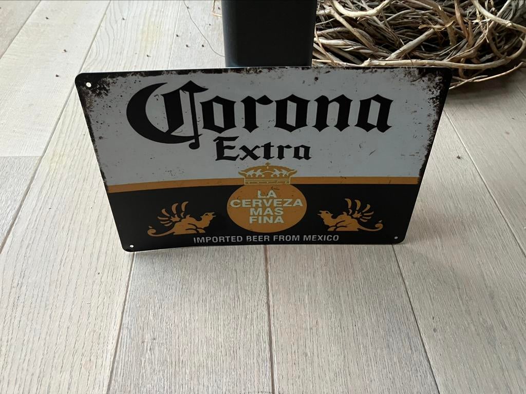 Emaille plaat Corona, Antiek en Kunst, Ophalen of Verzenden