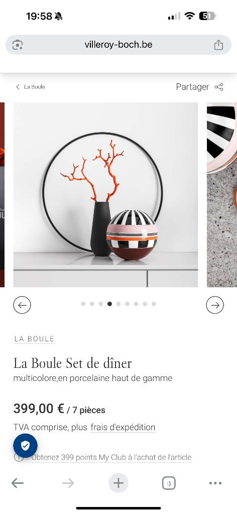 La Boule Set de dîner multicolore, porcelaine haut de gamme, Enlèvement, Neuf, Porcelaine