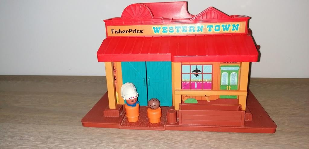 Vintage Fisher Price western town #934, Kinderen en Baby's, Speelgoed | Fisher-Price, Zo goed als nieuw, Speelset, Met geluid