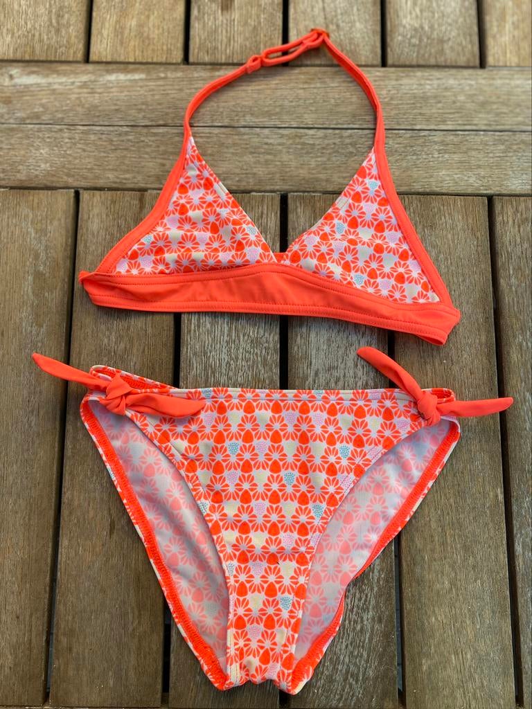 Bikini Tribord Oxylane fluo-oranje maat 10 jaar 133 -142, Enlèvement ou Envoi, Taille 128, Comme neuf, Autre